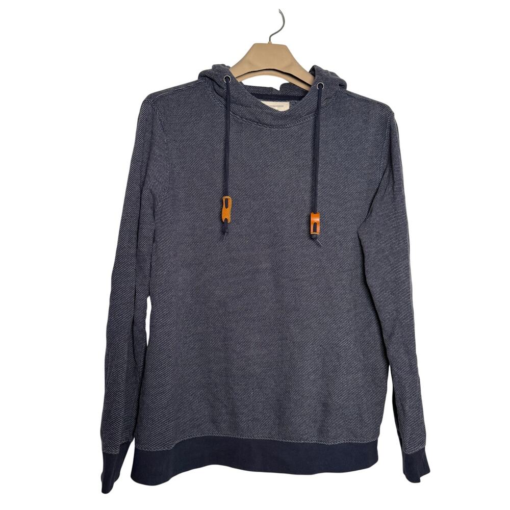 Frederik Anderson Copenhagen Hoodie Mens LARGE Blue Pullover Sweater Knit Cotton